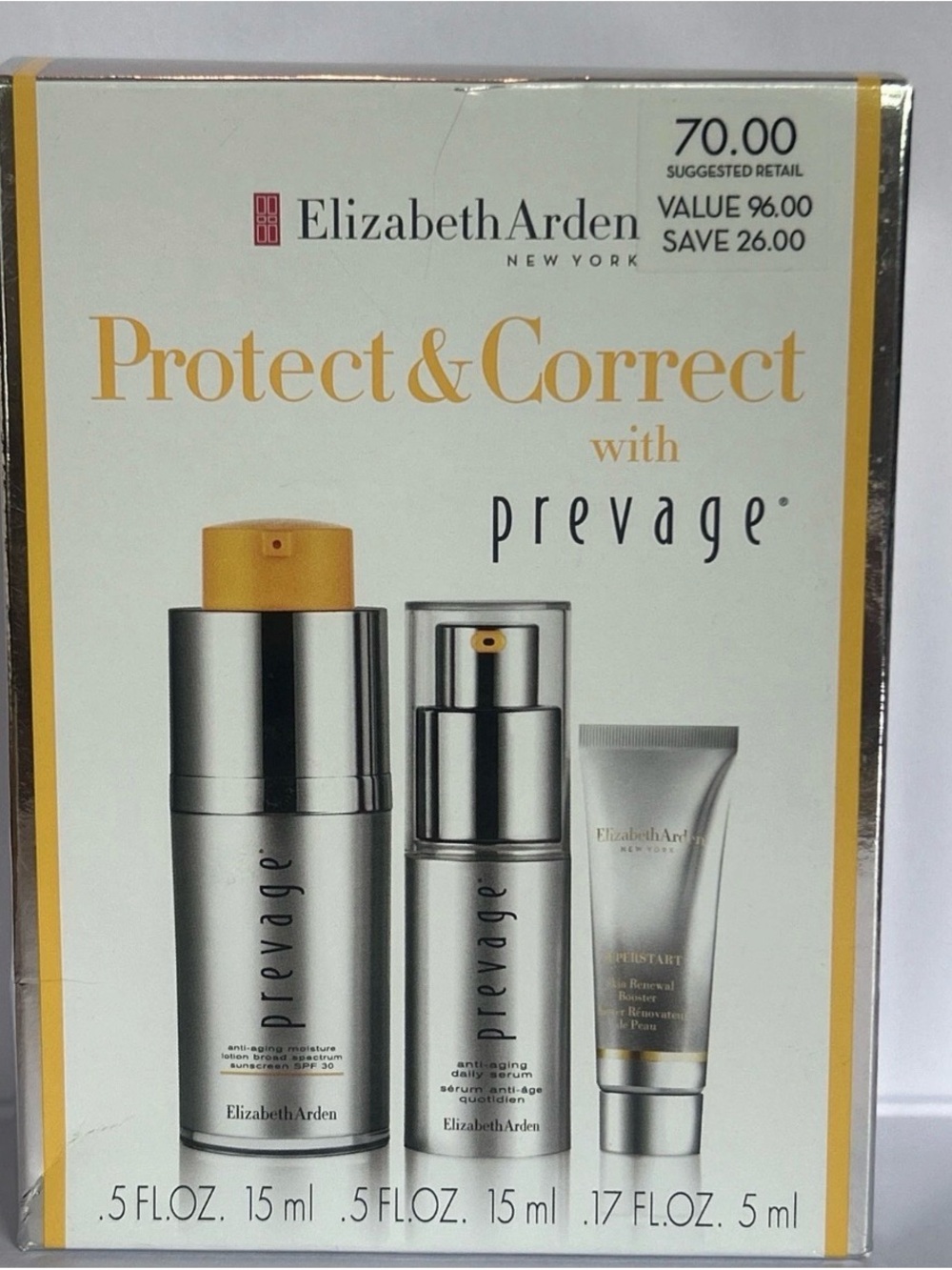 Elizabeth Arden Prevage Protect & Correct 3-Piece Skincare Set Anti-Aging NIB